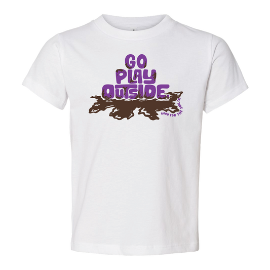 Go Play Outside Toddler Tee // White